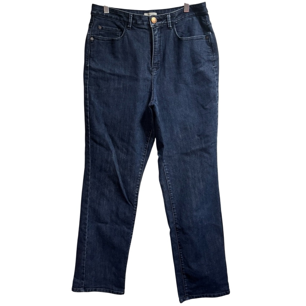 Coldwater Creek Women Dark Wash Straight Leg High Rise Denim Jeans Size 12 #701
